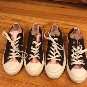 Pink and brown all star converse